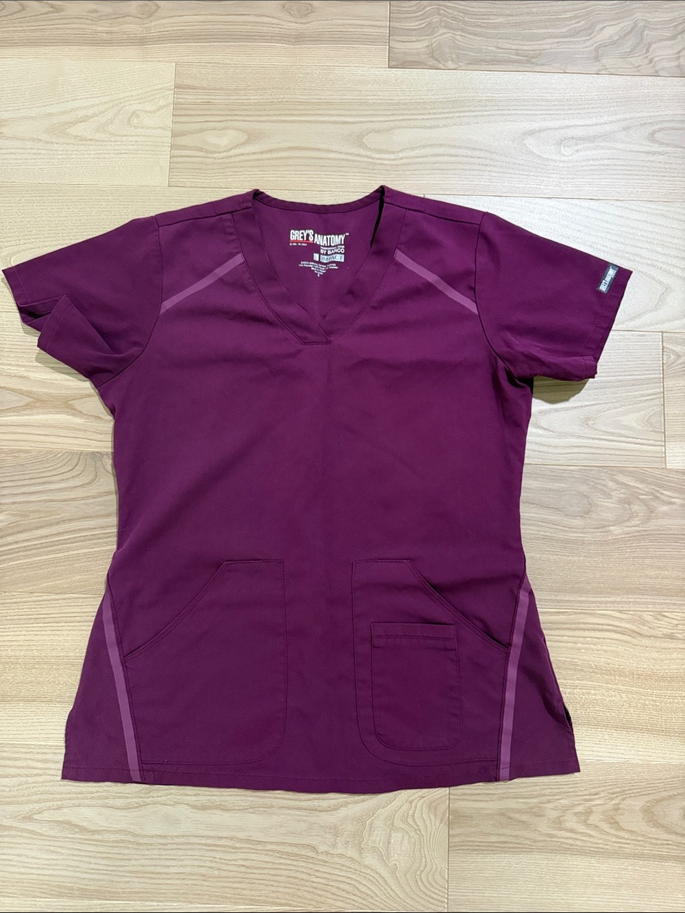 Grey's Anatomy Women's V-Neck Scrub Top - Plum